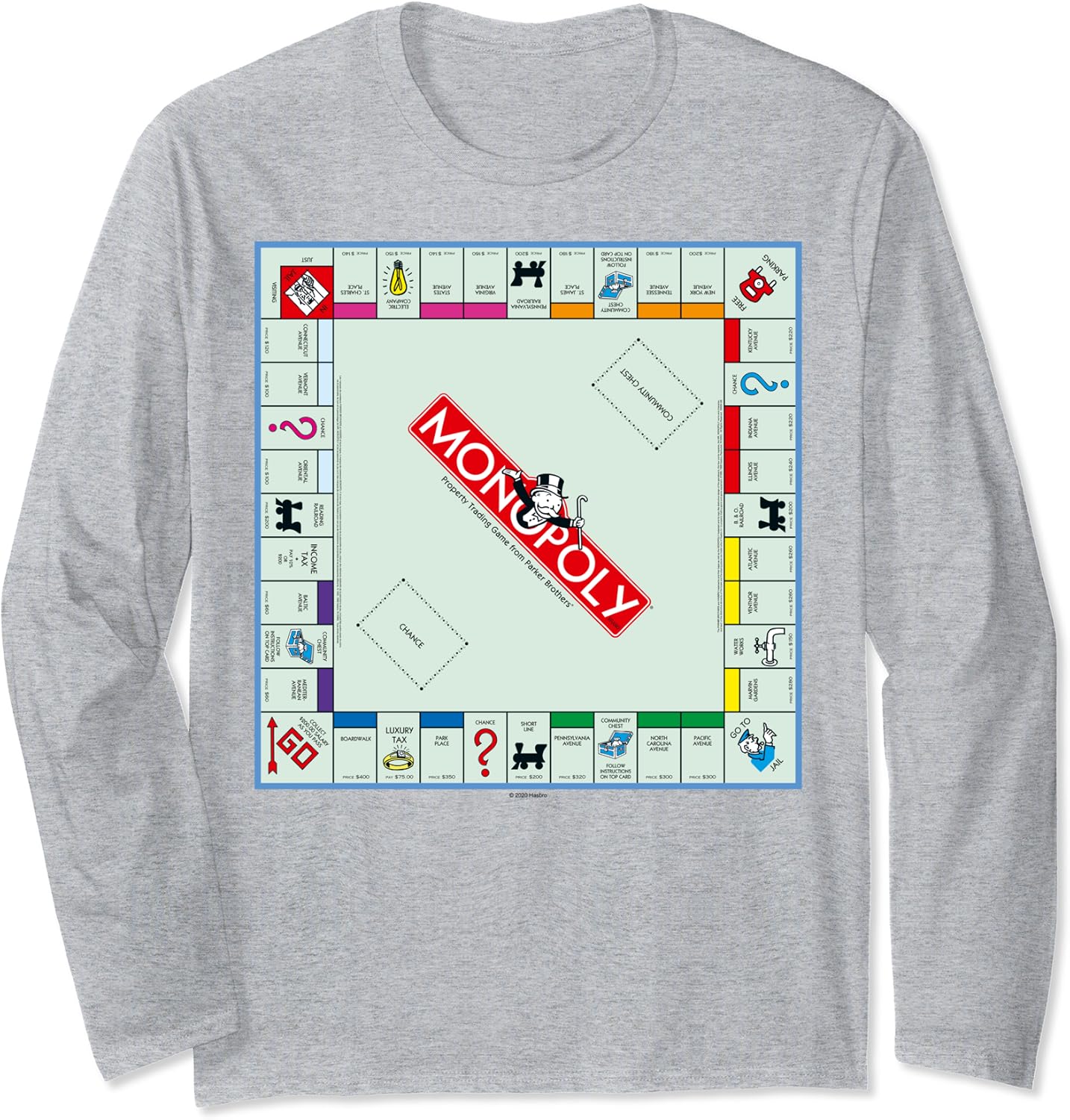 Monopoly Gameboard Long Sleeve TShirt Clothing, Shoes